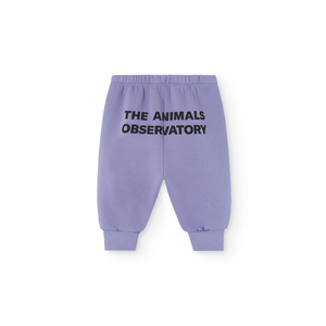 The Animals Observatory purple baby sweatpants with black logo print from the new FW24 collection.