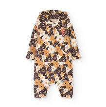 Load image into Gallery viewer, The Animals Observatory brown floral onesie from the new FW24 collection.
