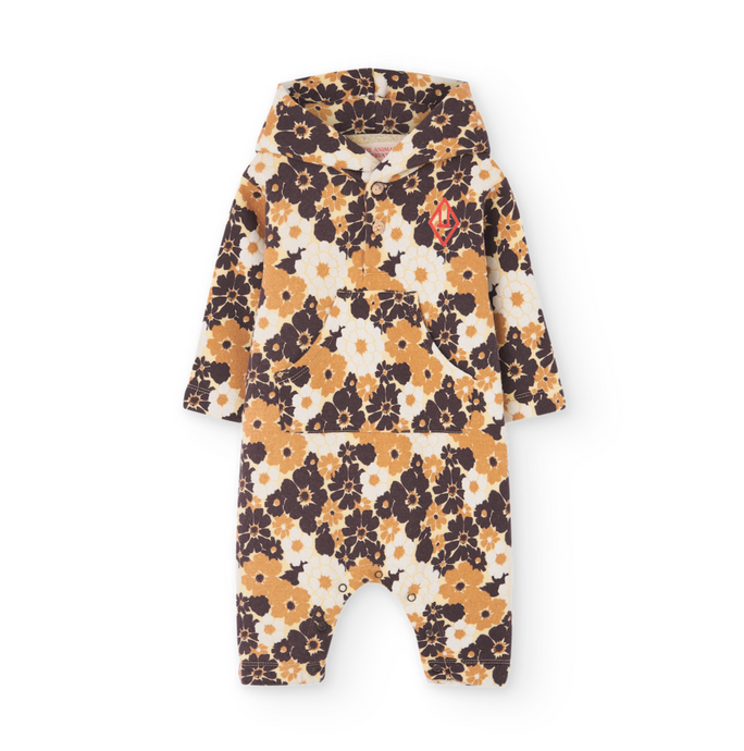 The Animals Observatory brown floral onesie from the new FW24 collection.