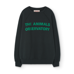 The Animals Observatory deep green sweatshirt with logo print in green from the new FW24 collection.