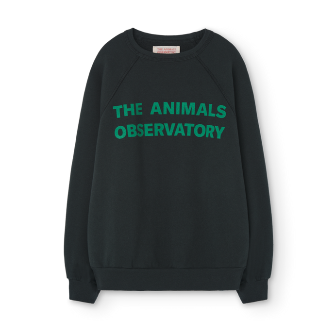 The Animals Observatory deep green sweatshirt with logo print in green from the new FW24 collection.