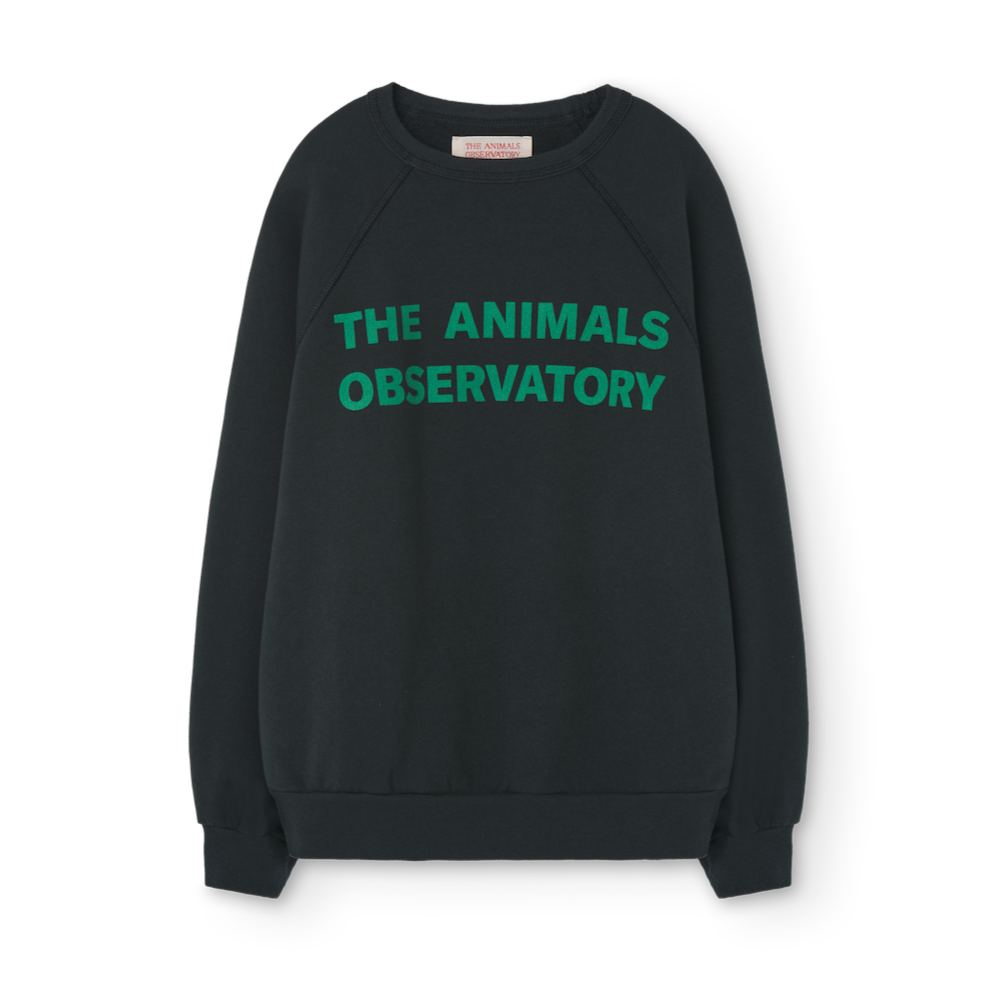 The Animals Observatory deep green sweatshirt with logo print in green from the new FW24 collection.