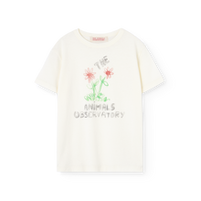 Load image into Gallery viewer, The Animals Observatory White t-shirt with floral design 
