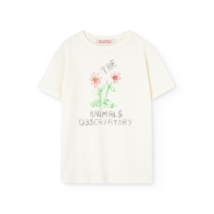 The Animals Observatory White t-shirt with floral design 