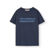 Load image into Gallery viewer, Children&#39;s Navy blue t-shirt with &#39;The Animals Observatory&#39; logo
