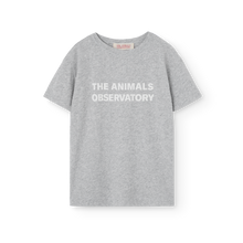 Load image into Gallery viewer, Children&#39;s grey t-shirt with &#39;The Animals Observatory&#39; logo in white
