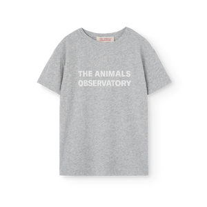 Children's grey t-shirt with 'The Animals Observatory' logo in white