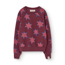 Load image into Gallery viewer, The Animals observatory Maroon sweatshirt with all over star pattern 
