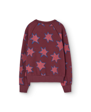 Load image into Gallery viewer, The Animals Observatory - Stars Shark Sweatshirt in Garnet
