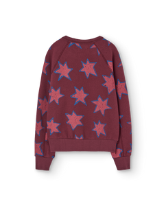 The Animals Observatory - Stars Shark Sweatshirt in Garnet