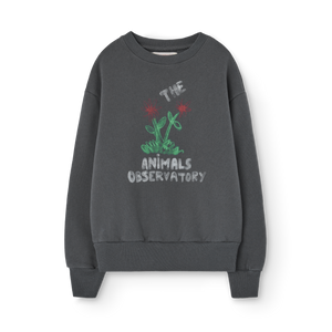 Dark gray sweatshirt with 'The Animals Observatory' logo and flower print