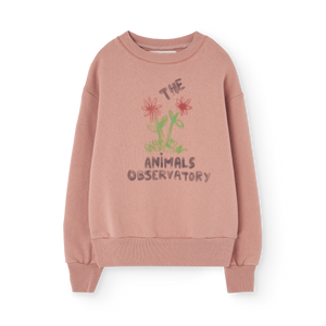 Pink sweatshirt with 'The Animals Observatory' logo and flower print