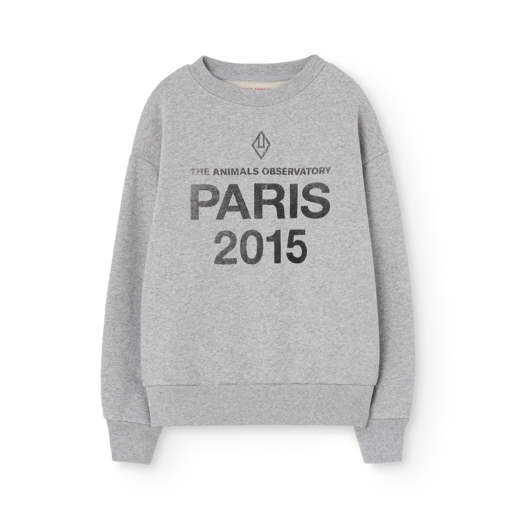 The Animals Observatory grey sweatshirt with 'The Animals Observatory Paris 2015' print