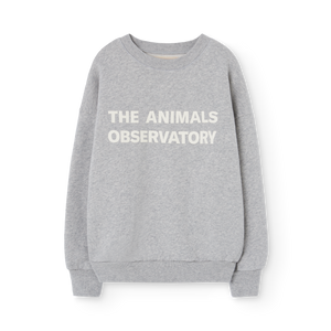 Children's grey sweatshirt with 'The Animals Observatory'  logo in white