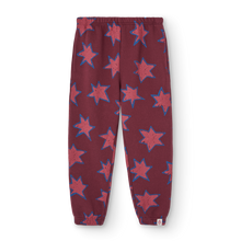 Load image into Gallery viewer, The Animals Observatory Maroon sweatpants with all over star pattern
