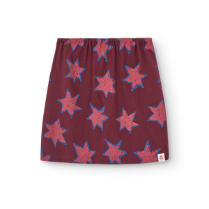 The Animals Observatory Maroon skirt with pink star pattern print