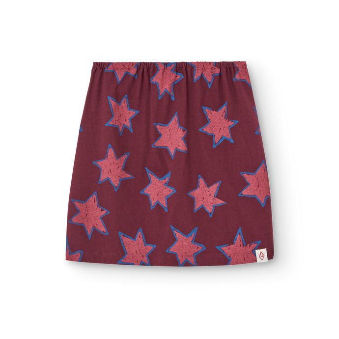 The Animals Observatory Maroon skirt with pink star pattern print
