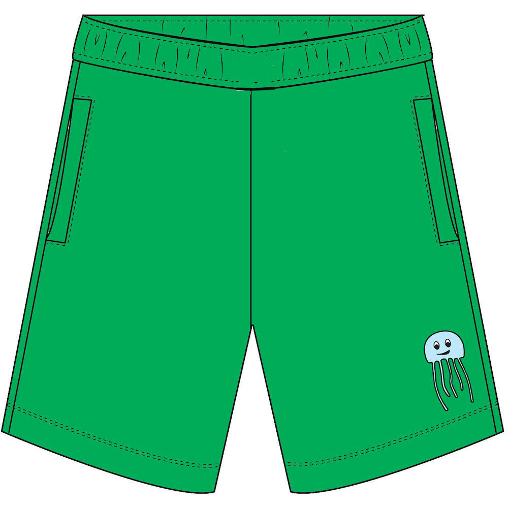Hugo Loves Tiki - Green Terry Embroidered Jellyfish Shorts