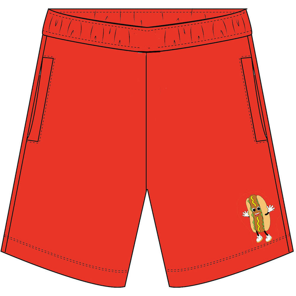 Hugo Loves Tiki - Red Terry Embroidered Hot Dog Shorts