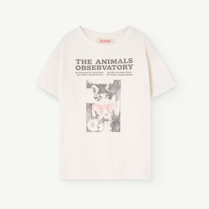 The Animals Observatory - White t-shirt with vintage style kitten poster print