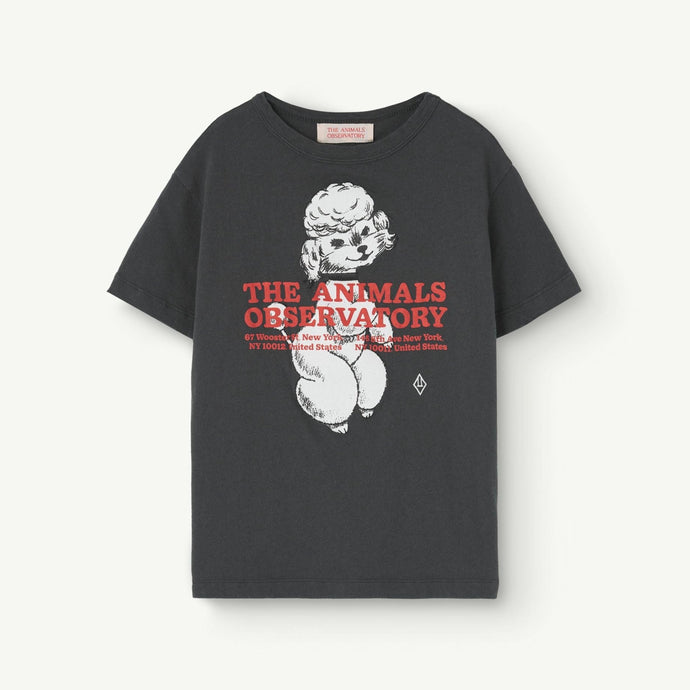 The Animals Observatory - Black t-shirt with white poodle print