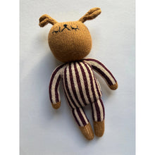 Load image into Gallery viewer, Sootie Limetree - Hand Knitted Berry Striped Bunny
