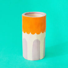 Load image into Gallery viewer, Ana Seixas - Ceramic Vase with Orange Hair and Purple Stripes
