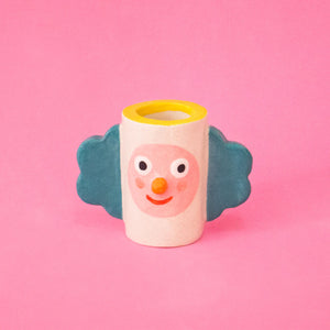 Ana Seixas - Little Clown Candle Holder in Blue