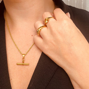 Little Nell Jewellery - Everyday Gold Rope Necklace with T-bar Pendant