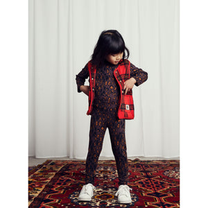 &nbsp;Mini Rodini brown long sleeve top with all over leopard print from the new AW24 collection 'Agatha'