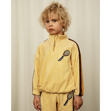 Load image into Gallery viewer, Mini Rodini light yellow cotton terry sweatshirt with stripe detail 
