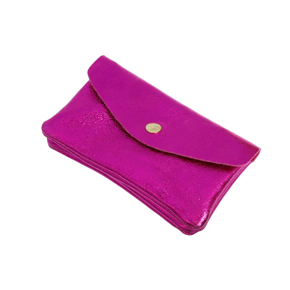 Les Cléias - Metallic Pink Leather Purse