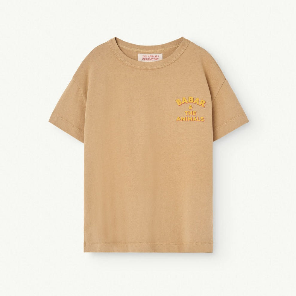 The Animals Observatory Babar t-shirt in soft brown with Babar illustration on the back