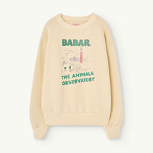 Load image into Gallery viewer, The Animals Observatory Babar cream ecru sweatshirt with Babar illustrative print on front
