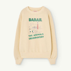 The Animals Observatory Babar cream ecru sweatshirt with Babar illustrative print on front
