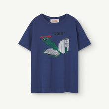 Load image into Gallery viewer, The Animals Observatory - dark blue t-shirt with bookworm print
