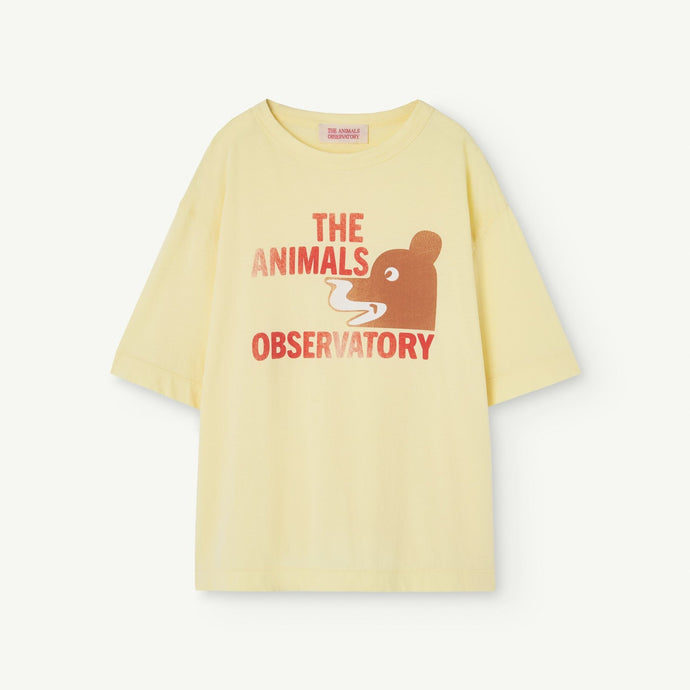 The Animals Observatory - soft yellow oversized t-shirt with bear print
