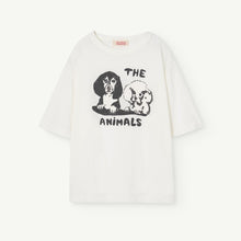 Load image into Gallery viewer, The Animals Observatory - white oversized t-shirt with black and white puppy print
