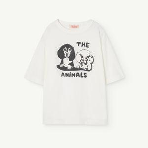 The Animals Observatory - white oversized t-shirt with black and white puppy print
