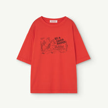 Load image into Gallery viewer, The Animals Observatory - red oversized t-shirt with cowboy illustrative print
