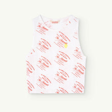 Load image into Gallery viewer, The Animals Observatory - white tank top with all over red &#39;creme patisiere&#39; print
