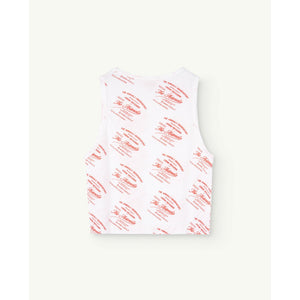 The Animals Observatory - white tank top with all over red 'creme patisiere' print
