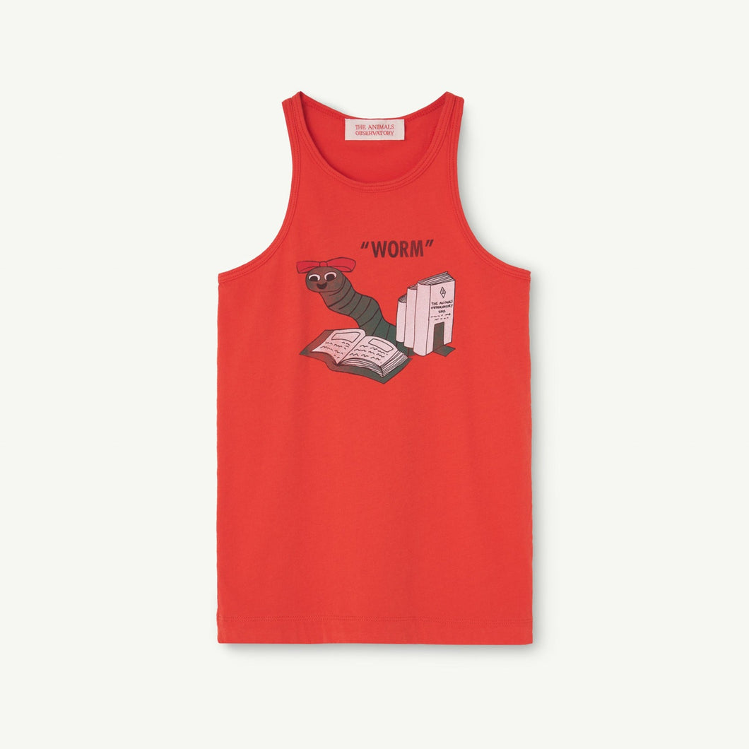 The Animals Observatory - red vest with bookworm print