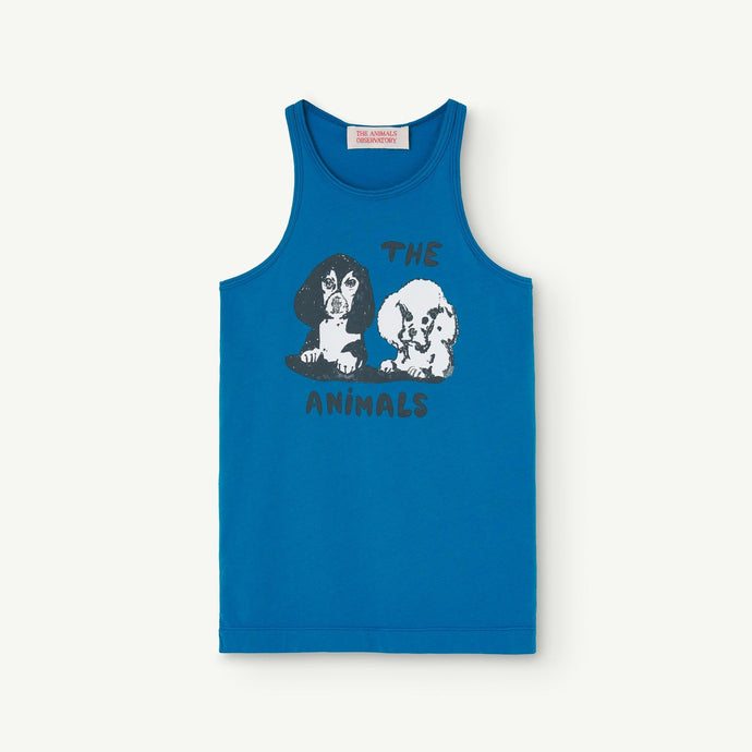The Animals Observatory - blue vest with black and white puppy print