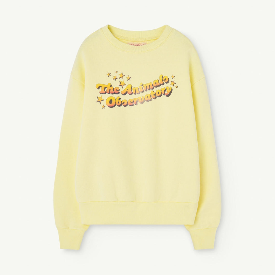 The Animals Observatory - soft yellow sweatshirt with logo print in bright yellow