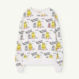 The Animals Observatory - white sweatshirt with all over yellow lazy chair print