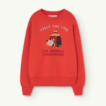 Load image into Gallery viewer, The Animals Observatory - red sweatshirt with &#39;Billy The dog&#39; illustration print
