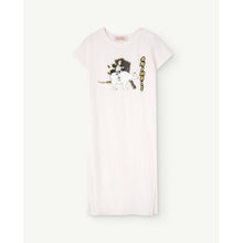 Load image into Gallery viewer, The Animals Observatory - white midi t-shirt dress with polar bear and &#39;The Animals&#39; print
