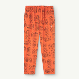 The Animals Observatory - orange trousers with all over illustrated cowboy print in black