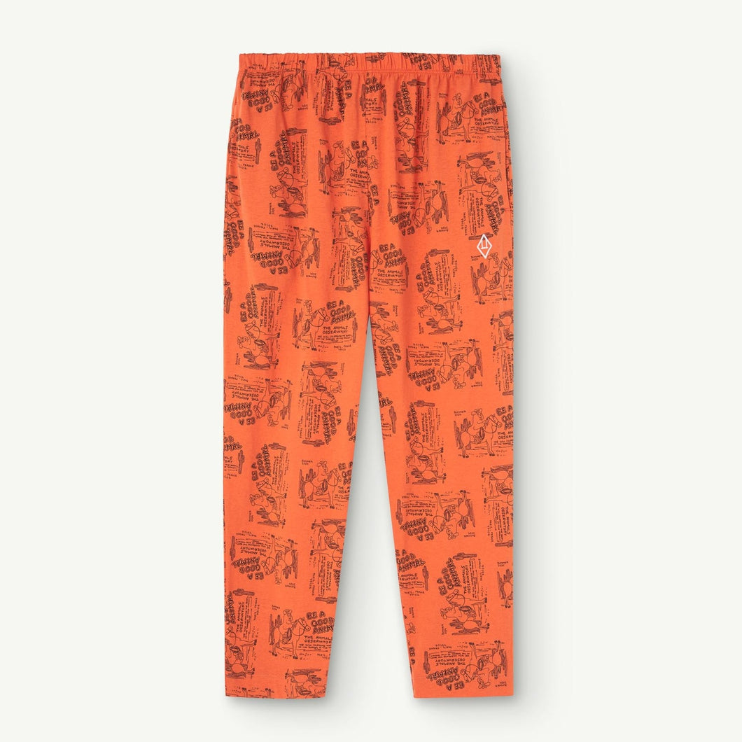 The Animals Observatory - orange trousers with all over illustrated cowboy print in black